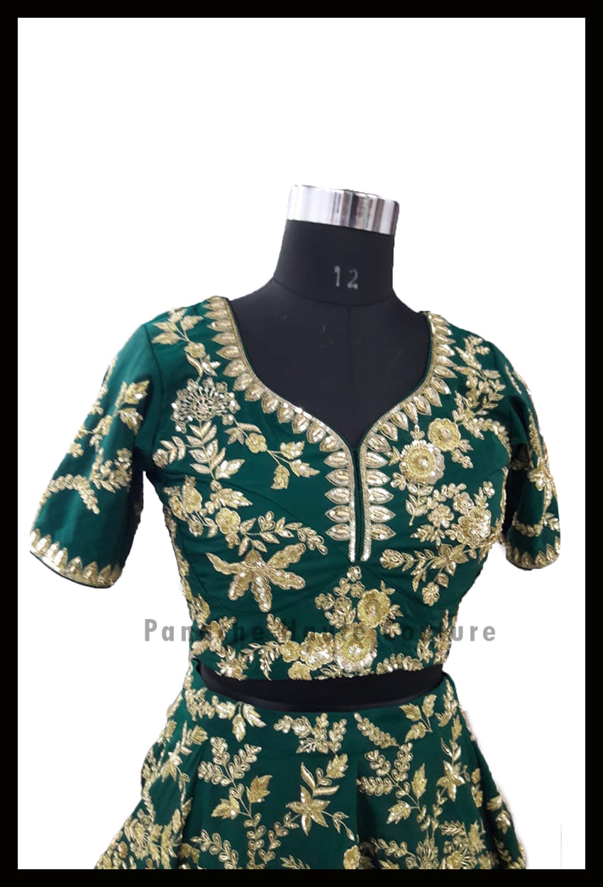 Forest Green Color Bridal Lehenga Choli