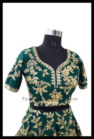 Forest Green Color Bridal Lehenga Choli