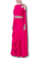 Fuschia Pink Color Gown