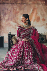 Fuchsia Pink Color Wedding Jacket Lehenga