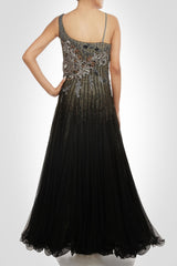 Black color designer gown