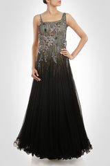 Black color designer gown