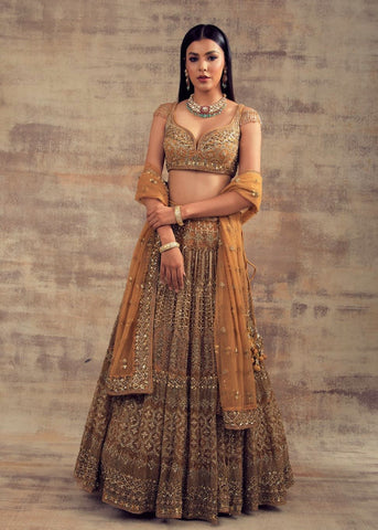 Gold Color Wedding Lehenga FARZIN