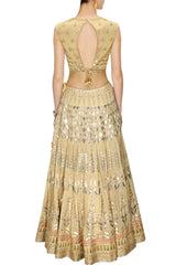 Golden color Bridal Lehenga Choli