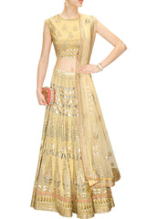 Golden color Bridal Lehenga Choli