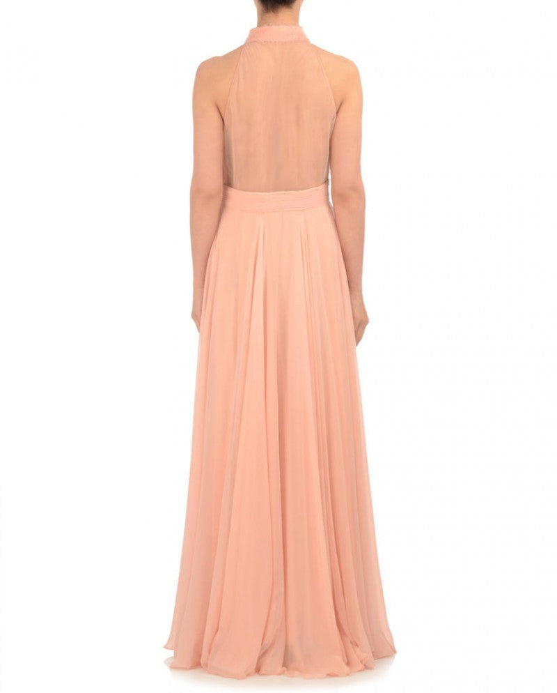 peach color anarkali suit