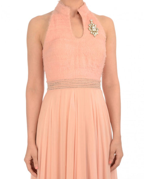 Alluring Pretty Peach Heavy Designer Anarkali Gown