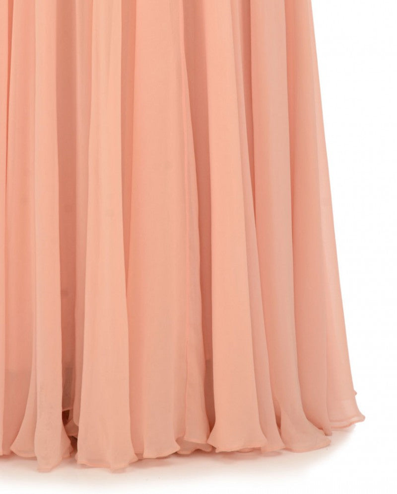 peach color anarkali suit