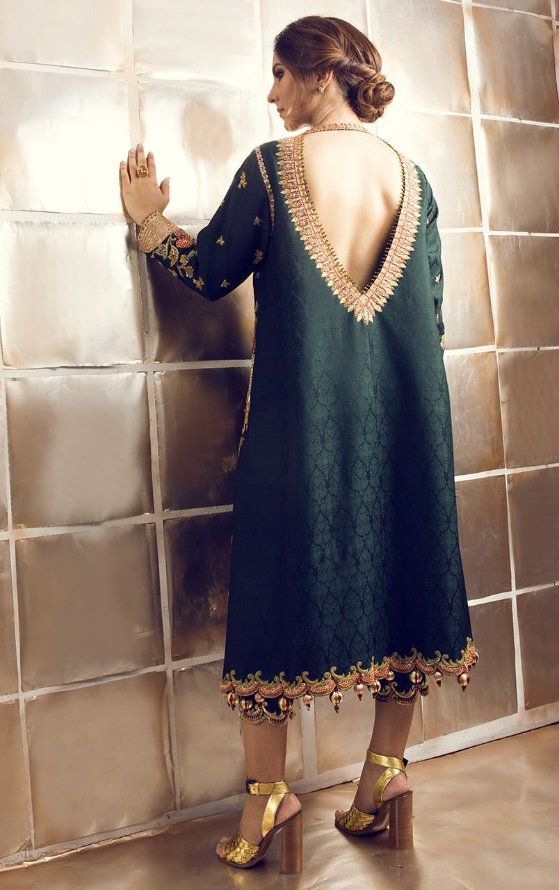 Green Color Kurti with Pakistani Pant