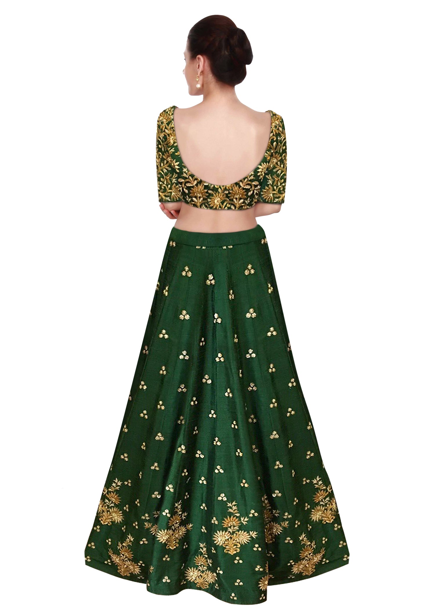 Green Color Lehenga Choli with Beige Dupatta by Panache Haute Couture