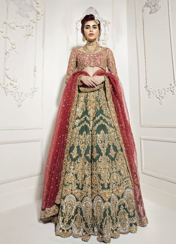 Green Color Wedding Lehenga