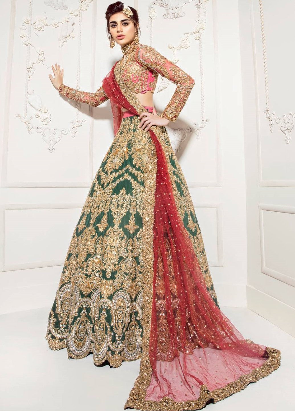 Green Color Wedding Lehenga