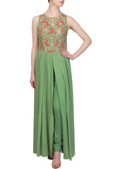 Green color kurta with pant