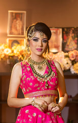 Hot Pink Color Wedding Lehenga