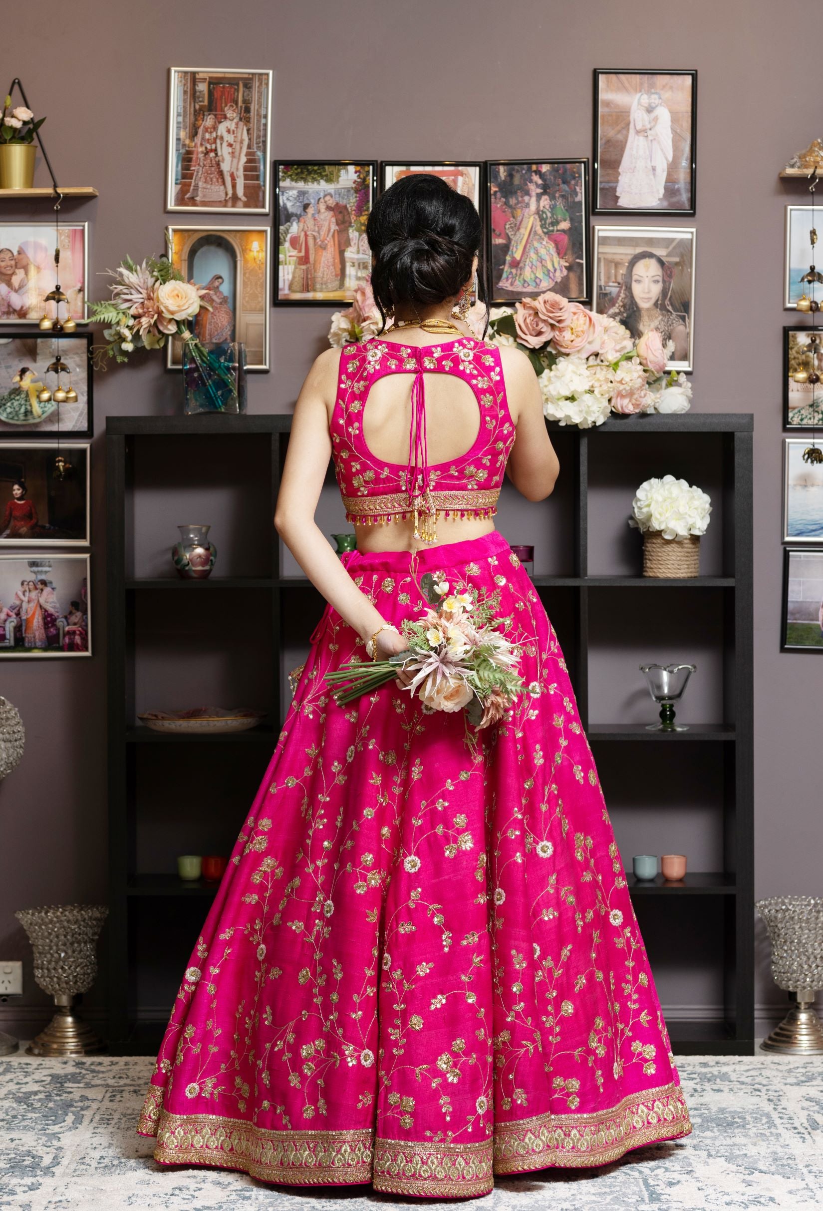Hot Pink Color Wedding Lehenga