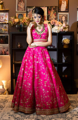 Hot Pink Color Wedding Lehenga