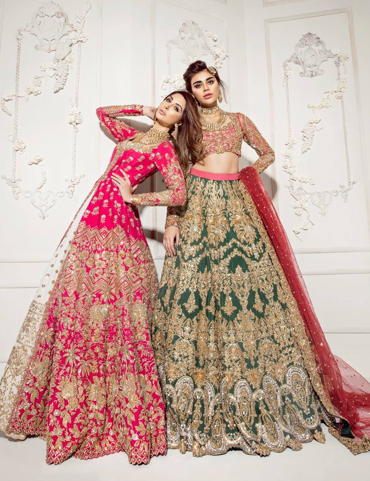 Hot Pink Color Wedding Anarkali Lehenga