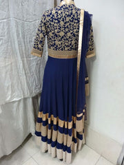 Blue color Long Anarkali suit