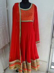 Red color beautiful anarkali suit