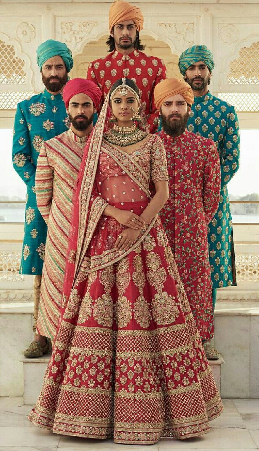 Dark Red Colour Sabyasachi Inspired Wedding Lehenga Choli