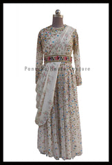 Sizzling Ivory Color Party Wear Gown from Panache Haute Couture