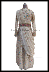 Sizzling Ivory Color Party Wear Gown from Panache Haute Couture