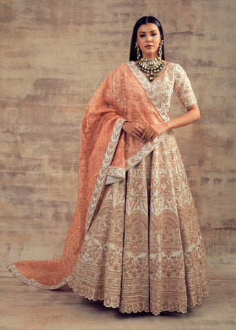 Ivory Color Wedding Lehenga from Jannat Collection