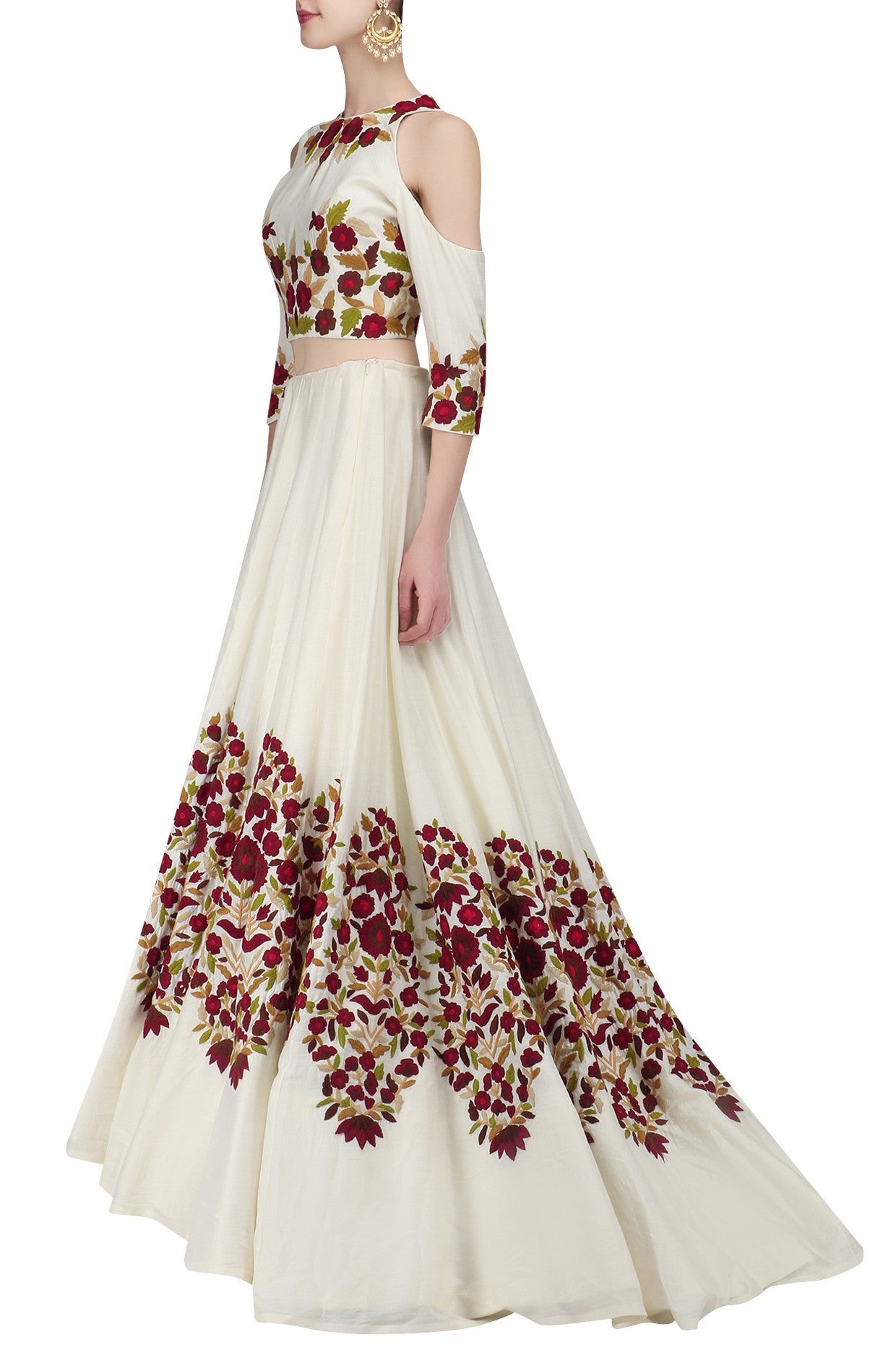 Ivory Color Lehenga Choli in Resham Embroidery