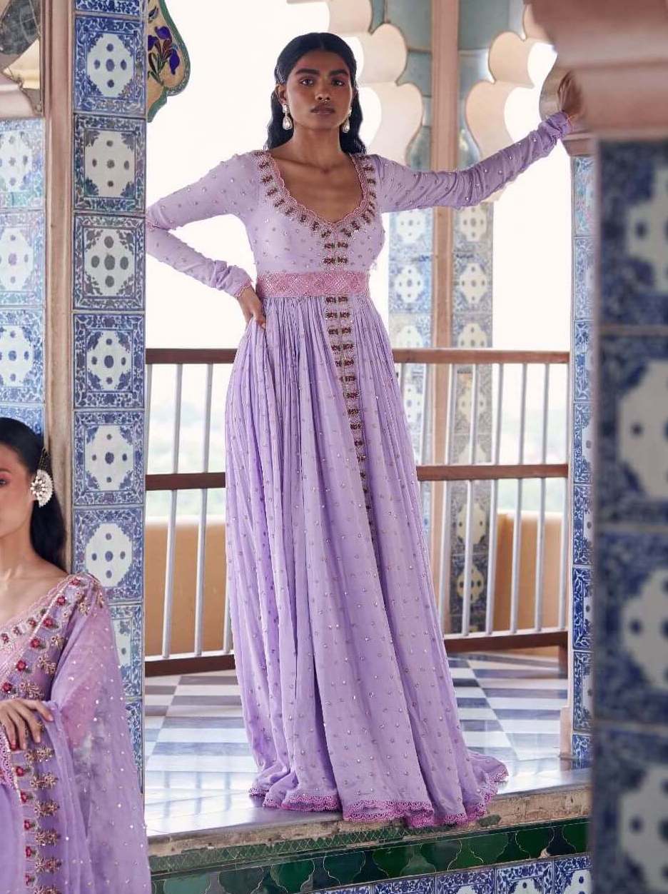 Lilac Color Anarkali