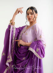 Lavender and Purple Color Sharara Set Daneen