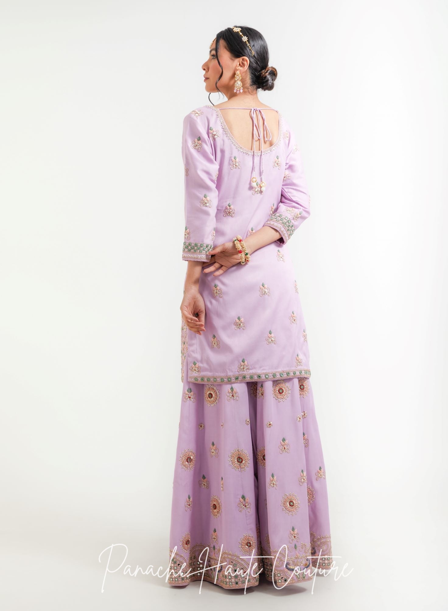 Lavender and Purple Color Sharara Set Daneen