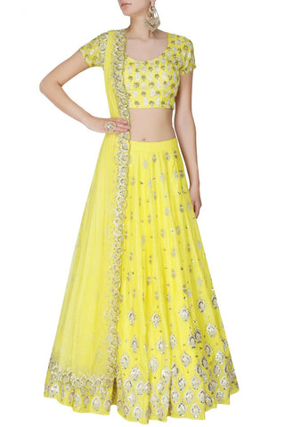 Lemon colour lehenga Choli