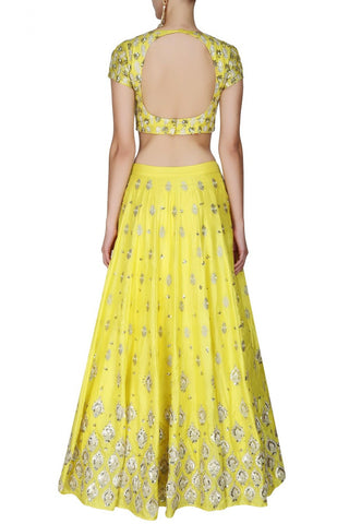 Lemon colour lehenga Choli