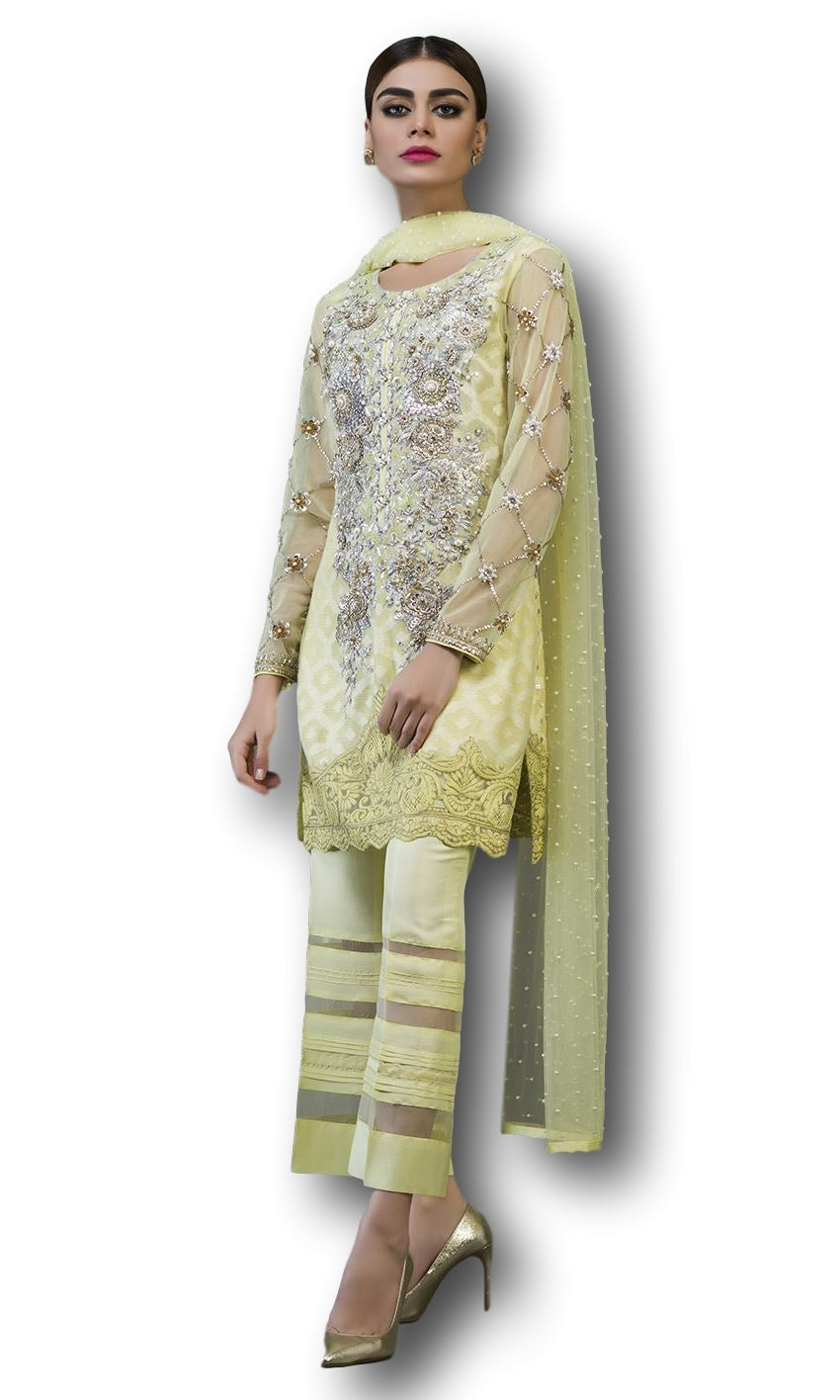 Lemon yellow Designer Salwar Kameez