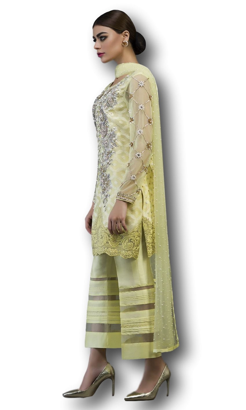 Lemon yellow Designer Salwar Kameez