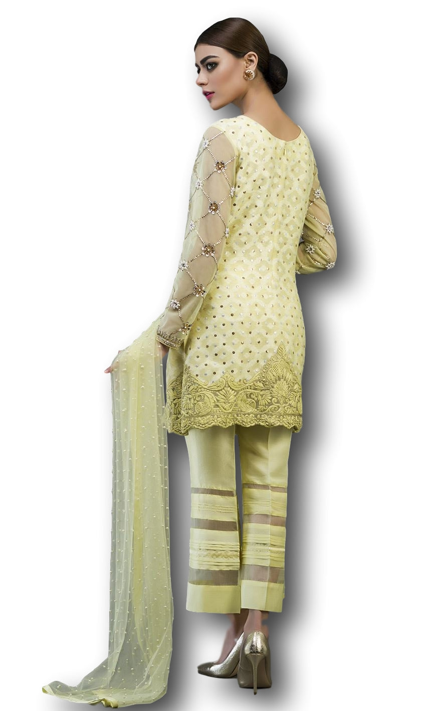 Lemon yellow Designer Salwar Kameez
