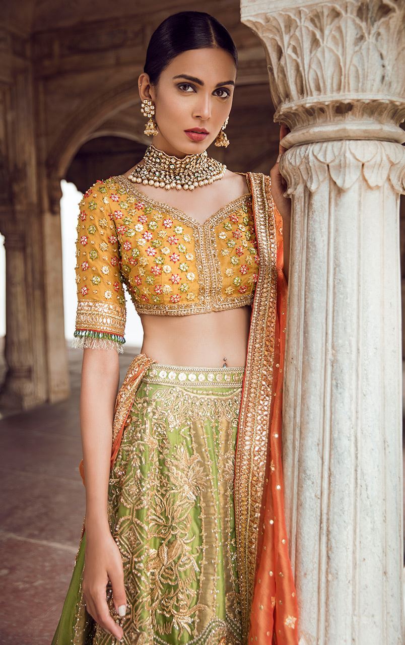 Light Green Mehendi Lehenga