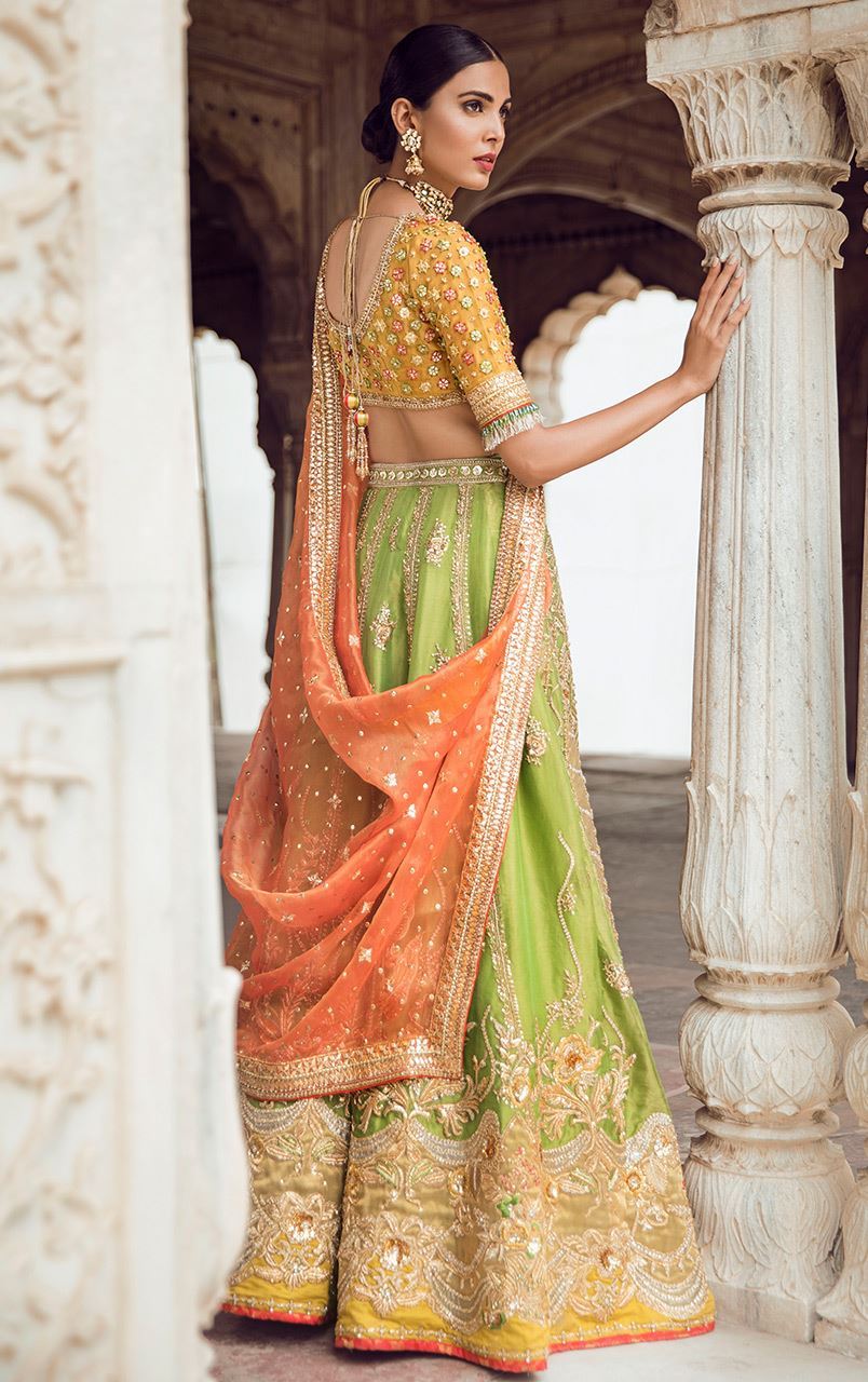 Light Green Mehendi Lehenga