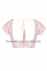 Light Pink color Blouse with Sequin Embroidery
