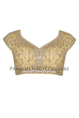 Light Golden Color Blouse with Gotta Patti Embroidery