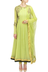 Light green color anarkali suit