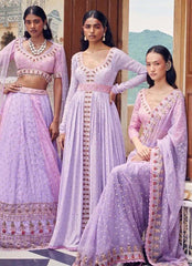 Lilac Color Anarkali