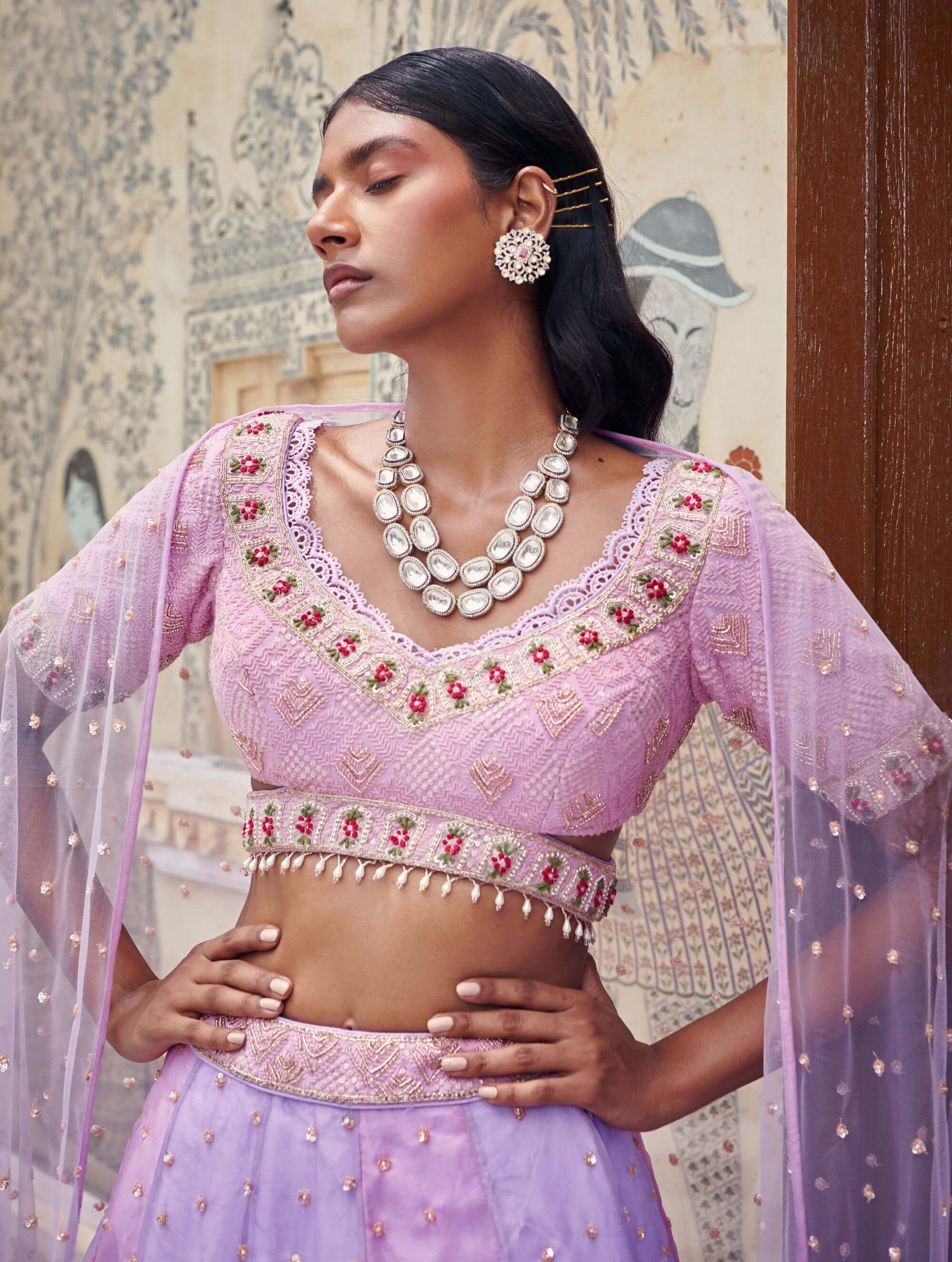 Lilac Color Lehenga