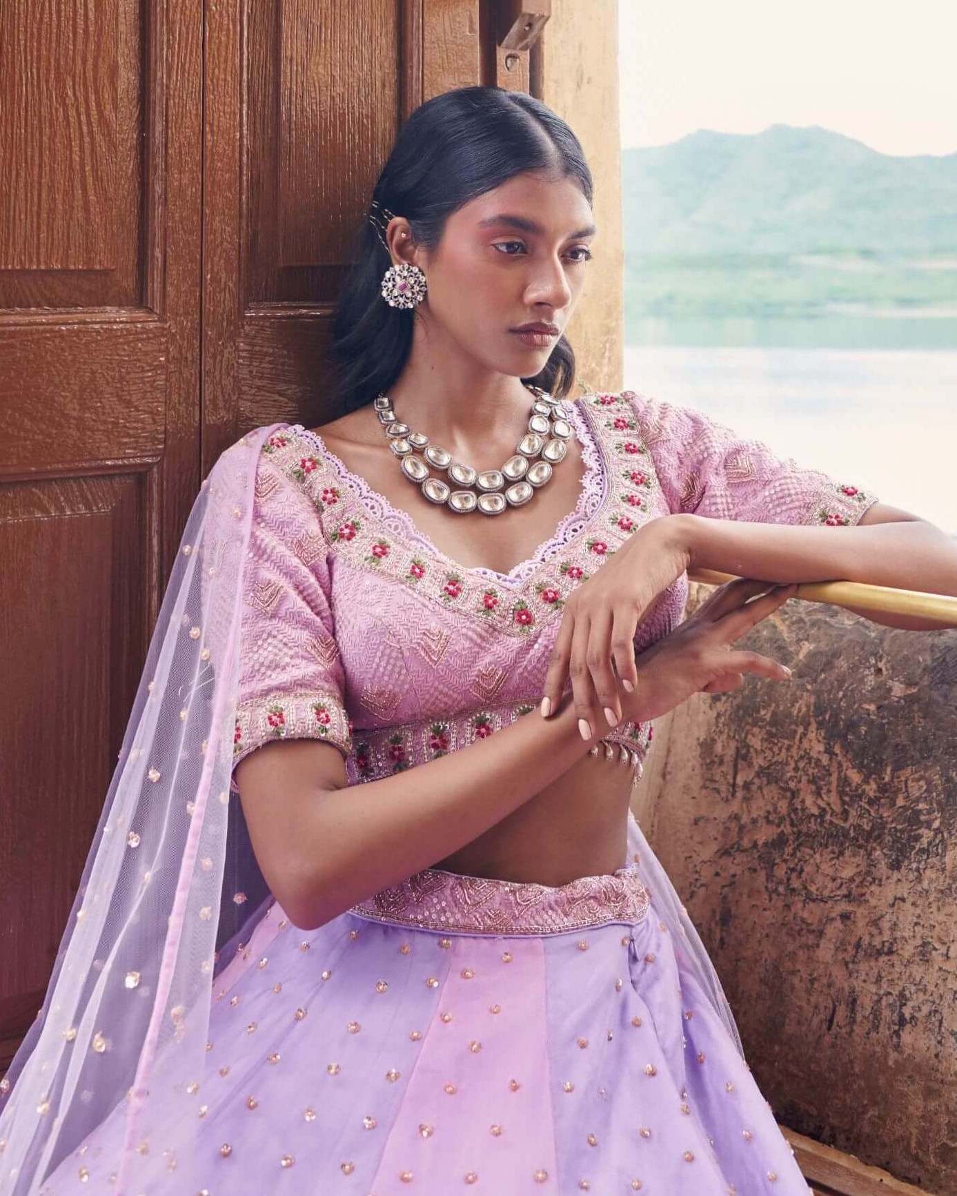 Lilac Color Lehenga