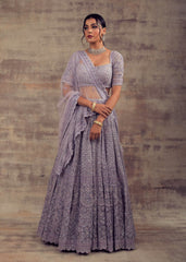 Lilac Color Monotone Wedding Lehenga FRIYA