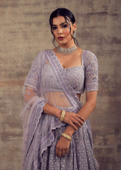 Lilac Color Monotone Wedding Lehenga FRIYA