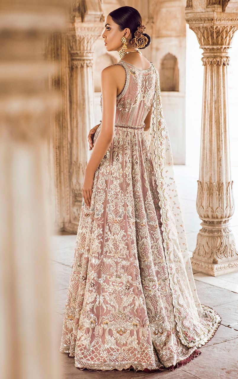 Lilac Colour Wedding Walima Dress