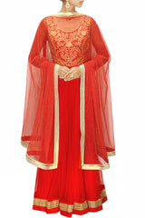 Pink colour floor length anarkali gown