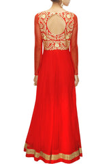 Pink colour floor length anarkali gown