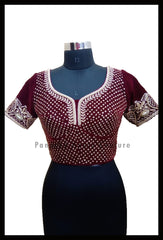 Maroon Burgundy Small Paisley Bridal Lehenga